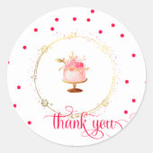 ★ Cupcake dank u Ronde Sticker (Voorkant)