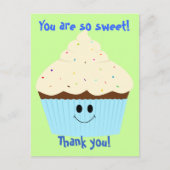 Cupcake dankt u (blauw) Briefkaart (Voorkant)