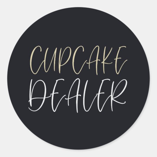 Cupcake Dealer Ronde Sticker (Voorkant)