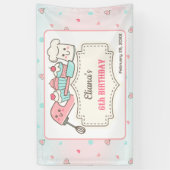 Cupcake Decorating Meisje Bakken Party Verjaardag Spandoek (Verticaal)