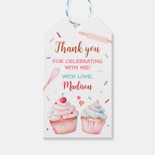 Cupcake Decorating Party Schattigee Baking Girl Ve Cadeaulabel (Voorkant)