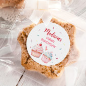 Cupcake Decorating Party Schattigee Baking Girl Ve Ronde Sticker