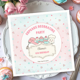 Cupcake Decorating Party Schattigee Baking Girl Ve Servet