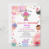 Cupcake decoreren verjaardag, kind bakken bash kaart (Voorkant)