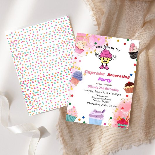 Cupcake decoreren verjaardag, kind bakken bash kaart