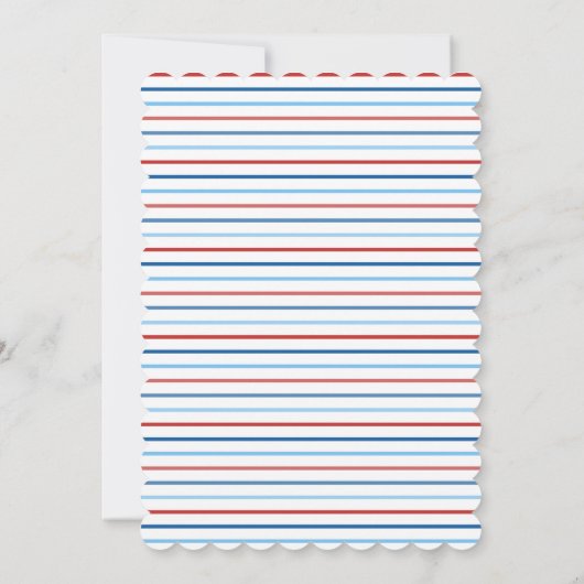 Cupcake decoreren verjaardag uitnodiging rood blau (Achterkant)