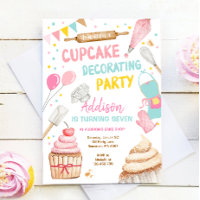 Cupcake Decorting Party Girl Kinder Baking Birthda