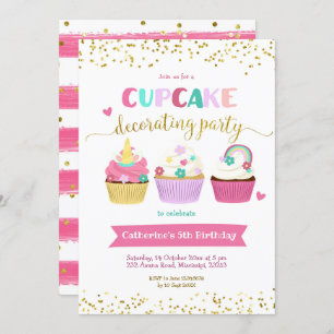Cupcake Decorting Party Invitation Kaart