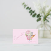 Cupcake,Deegroller,Gardeer,Een boeket bloemen  Visitekaartje (Staand voorkant)