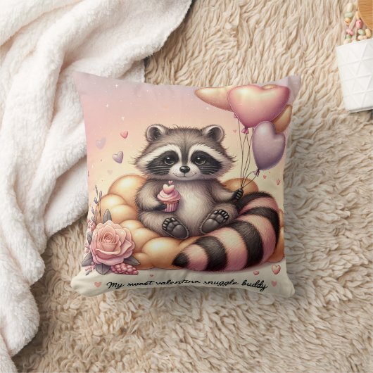Cupcake Delight Raccoon Valentijns Kussen (Deken)