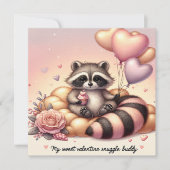 Cupcake Delight Raccoon Valentijnse Kaart (Voorkant)