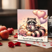 Cupcake Delight Raccoon Valentijnse Kaart