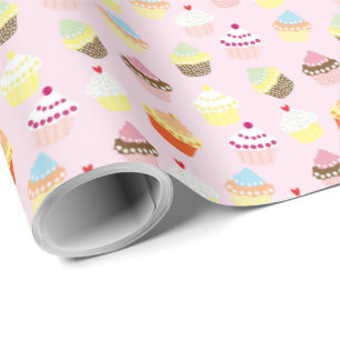 Cupcake Design Birthday Gift Wrapping Paper Cadeaupapier