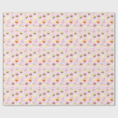 Cupcake Design Birthday Gift Wrapping Paper Cadeaupapier (Vlak)