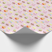 Cupcake Design Birthday Gift Wrapping Paper Cadeaupapier (Hoek)