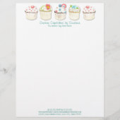 Cupcake Dessert Baking Bakery Business Identity Custom Briefhoofd (Voorkant)