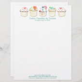 Cupcake Dessert Baking Bakery Business Identity Custom Briefhoofd (Voorkant / Achterkant)