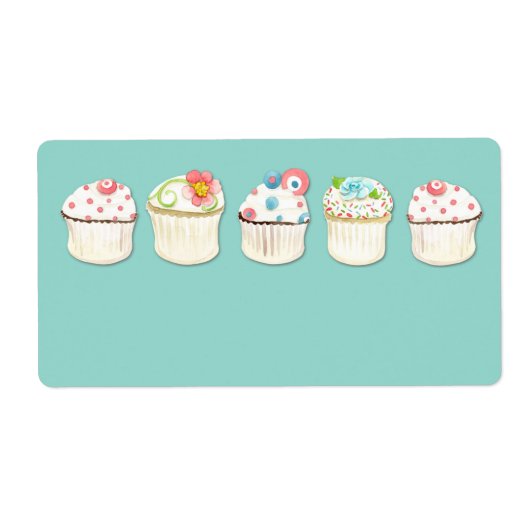 Cupcake Dessert Baking Bakery Business Identity Etiket (Voorkant)