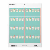 Cupcake Dessert Baking Bakery Business Identity Etiket (Full Sheet)
