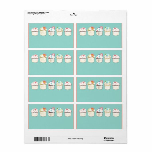 Cupcake Dessert Baking Bakery Business Identity Etiket (Full Sheet)