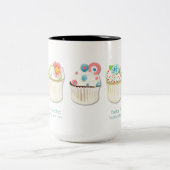 Cupcake Dessert Baking Bakery Business Identity Tweekleurige Koffiemok (Center)