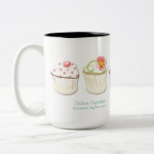Cupcake Dessert Baking Bakery Business Identity Tweekleurige Koffiemok (Links)