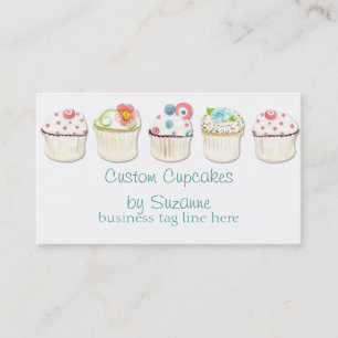 Cupcake Dessert Baking Bakery Business Identity Visitekaartje