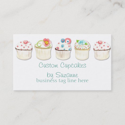 Cupcake Dessert Baking Bakery Business Identity Visitekaartje (Voorkant)