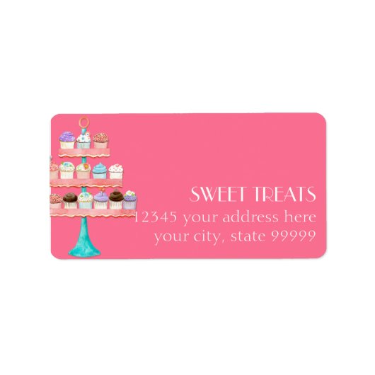 Cupcake Dessert Baking Bakery Business Package Etiket (Voorkant)