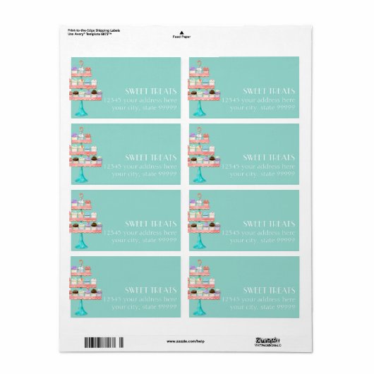 Cupcake Dessert Baking Bakery Business Package Etiket (Full Sheet)