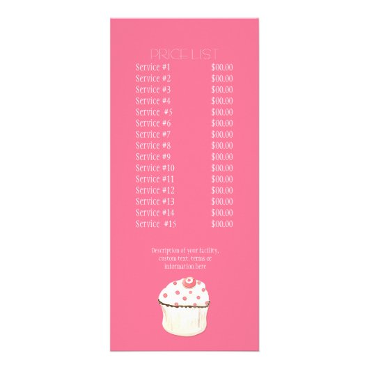 Cupcake Dessert Baking Bakery Business Package Reclamekaart (Achterkant)