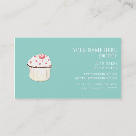 Cupcake Dessert Baking Bakery Business Package Visitekaartje (Achterkant)