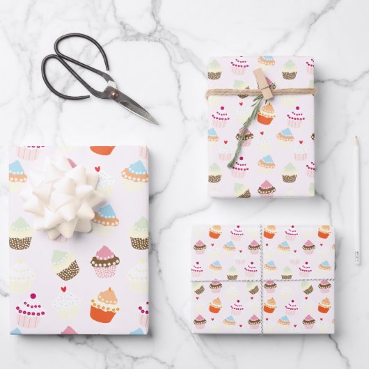 Cupcake Dessert Baking Theme Inpakpapier Vel (Voorkant)