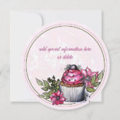 Cupcake Dessert Party Kaart (Achterkant)