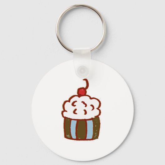Cupcake Dessert Sleutelhanger (Voorkant)