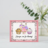 Cupcake Dessert Waterverf Recipe Vrijgezellenfeest Briefkaart (Staand voorkant)