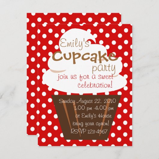 Cupcake die mooi omhoog gaat kaart (Voorkant / Achterkant)