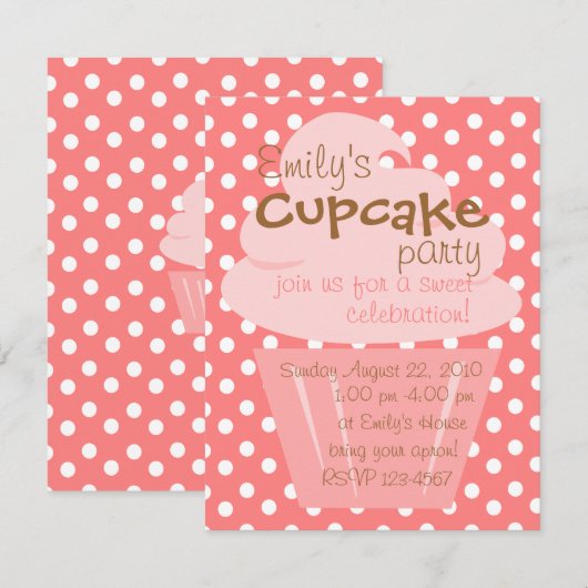 Cupcake die mooi omhoog gaat kaart (Voorkant / Achterkant)