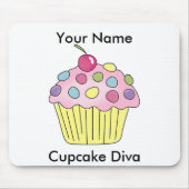 Cupcake Diva Mousepad Muismat (Voorkant)