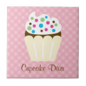 Cupcake Diva Tile Tegeltje (Voorkant)