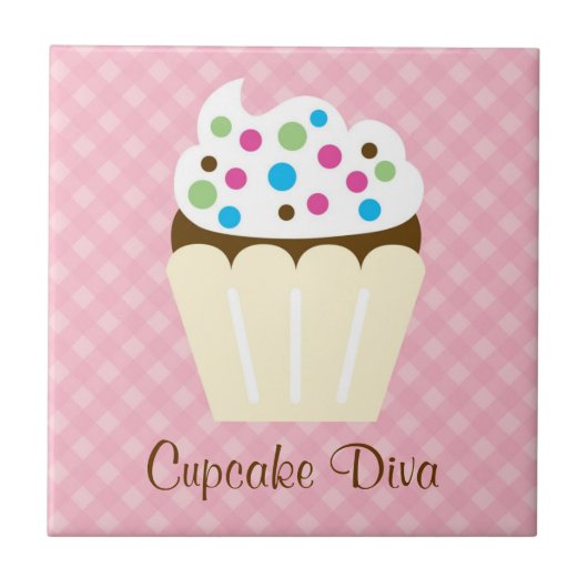 Cupcake Diva Tile Tegeltje (Voorkant)
