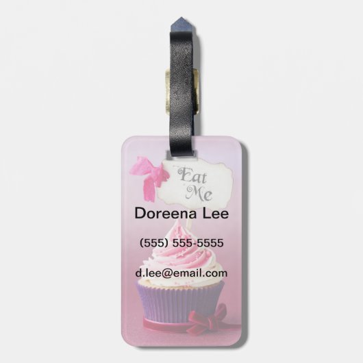 Cupcake - Eat me Bagagelabel (Achterkant verticaal)