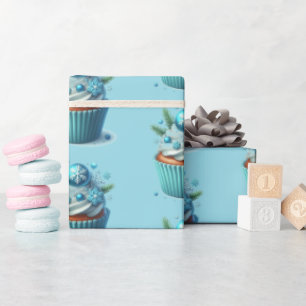 Cupcake Eenvoudig Minimal Blue Cadeaupapier