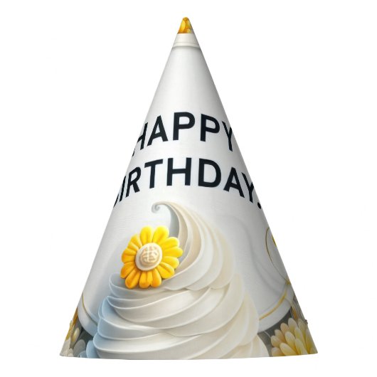 cupcake- en ballon verjaardagsfeesthoed feesthoedjes (Voorkant)