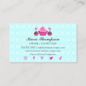 Cupcake en Cake Poppen Aqua Pink Visitekaartje (Achterkant)
