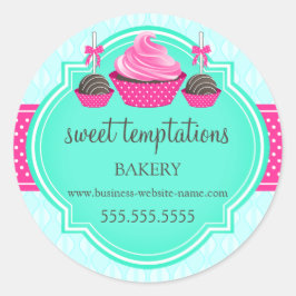 Cupcake en Cake Poppen Bakkerij Verpakking Ronde Sticker