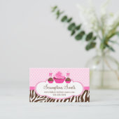 Cupcake en Cake Poppen Bakkerij Visitekaartje (Staand voorkant)