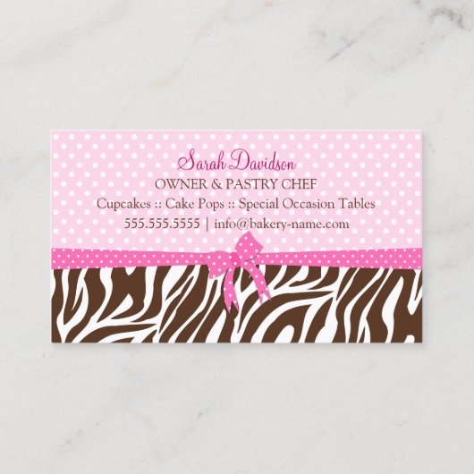 Cupcake en Cake Poppen Bakkerij Visitekaartje (Achterkant)