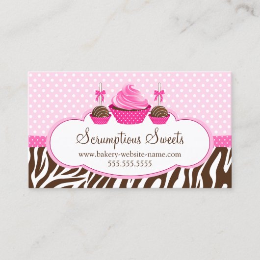 Cupcake en Cake Poppen Bakkerij Visitekaartje (Voorkant)