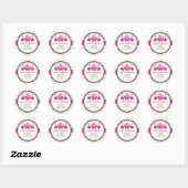 Cupcake en Cake Poppen Feestelijke Bakkerij Box Se Ronde Sticker (Vel)